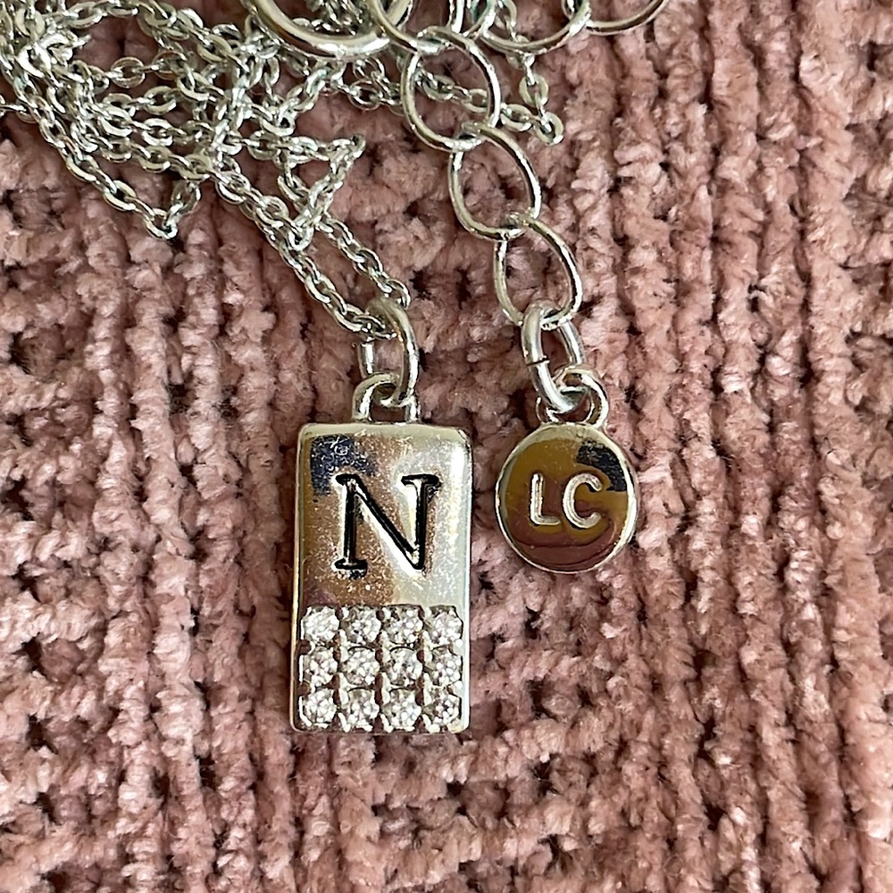 Monogram “N” Necklace in Silver (NWOT)